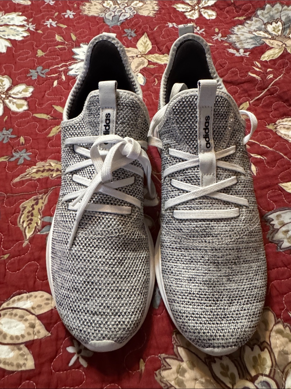 Adidas Cloudfoam Pure Running Shoes Cloud White Oreo US 9 1/2.